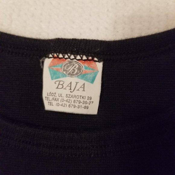 Vintage Baby Tee T-Shirt Flower Design Black Basic Stretchy - Picture 5 of 8